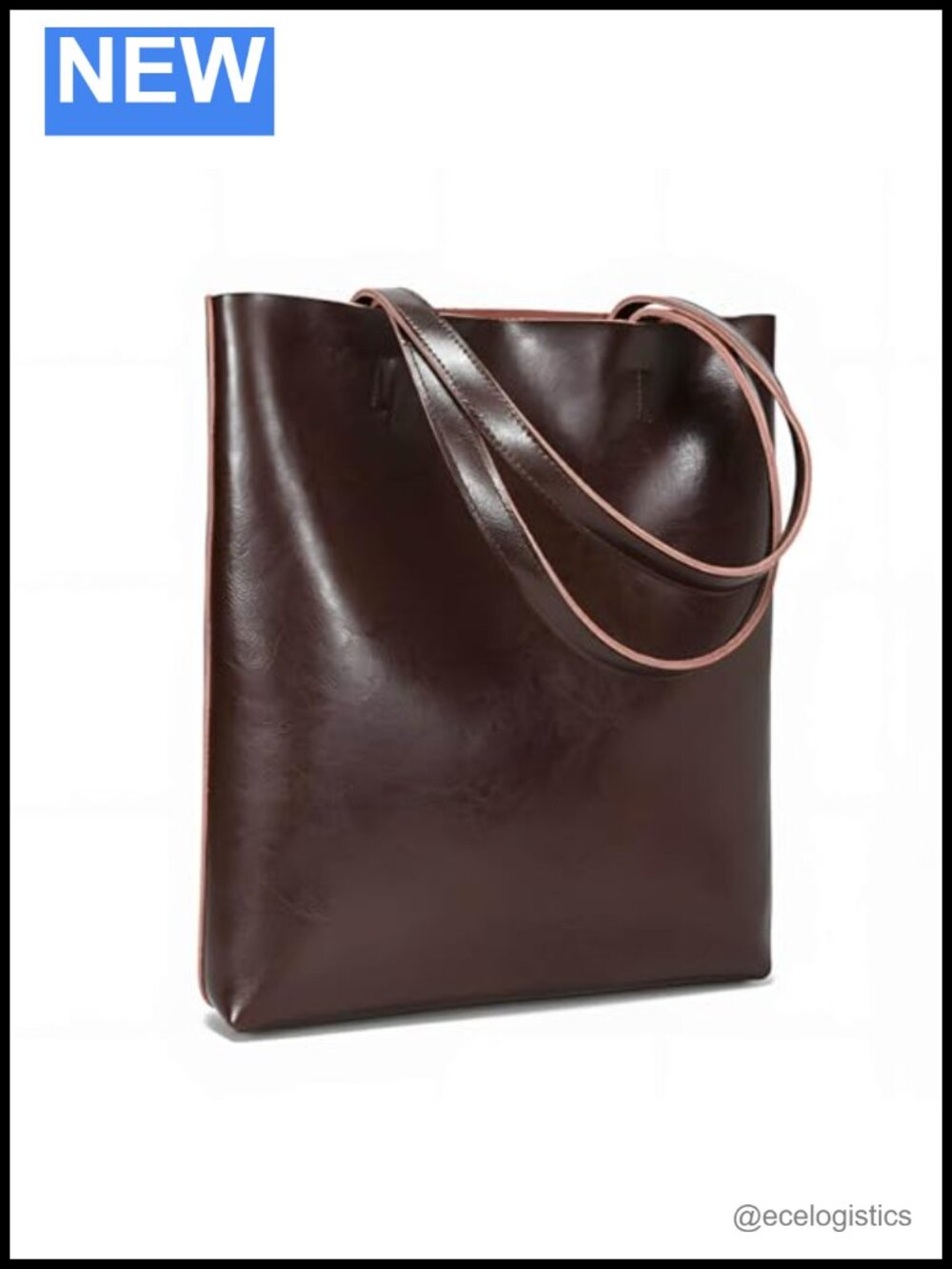 Genuine Leather Shoulder Tote Bag Handmade Large Work Purse with Zipper